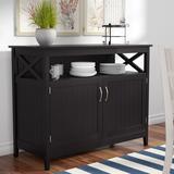 Highland Dunes Peraza 45" Wide Wood Server Wood in White/Black, Size 36.0 H x 45.0 W x 20.0 D in | Wayfair BCHH4914 39211285