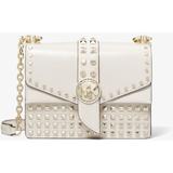 Greenwich Small Studded Patent Leather Crossbody Bag - Natural - Michael Kors Shoulder Bags