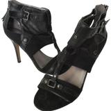 Nine West Shoes | *Nine West Black Pewter Stud Low Gladiator Boots | Color: Black | Size: 7