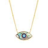 Willowbird Women's Necklaces Yellow - Abalone & 18K Gold-Plated Evil Eye Pendant Necklace