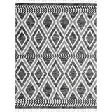 Mistana™ Chaidez Geometric Cream/Black Area Rug Polyester/Polypropylene in Black/White, Size 62.4 W x 0.4 D in | Wayfair