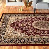 Brown/Red Area Rug - Andover Mills™ Shiflett Oriental Burgundy Red Area Rug Polypropylene in Brown/Red, Size 94.0 W x 0.49 D in | Wayfair