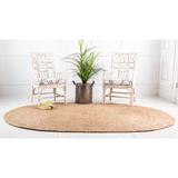 Laurel Foundry Modern Farmhouse® Meador Hand Braided Jute Natural Area Rug Jute & Sisal in Brown/White, Size 120.0 H x 96.0 W x 0.38 D in | Wayfair