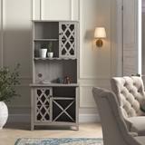 Laurel Foundry Modern Farmhouse® Bar Cabinet Wood in Gray, Size 72.0 H x 15.5 D in | Wayfair A9E525E24D554DC4B5311C389F54B0A6