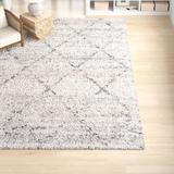 White Area Rug - Sand & Stable™ Geometric Gray/Ivory Area Rug Polypropylene in White, Size 63.0 W x 1.97 D in | Wayfair