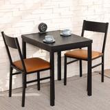 Andover Mills™ Gillispie 2 - Person Dining Set Wood/Metal/Upholstered Chairs in Black/Brown, Size 29.1 H in | Wayfair