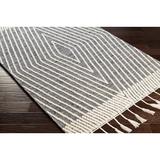 Union Rustic Aaina Geometric Handwoven Wool/Jute Gray/Ivory Area Rug Wool/Jute & Sisal in White, Size 72.0 W x 0.01 D in | Wayfair