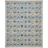 Andover Mills™ Aegean Floral Ivory/Blue Area Rug Polyester/Polypropylene/Cotton/Jute & Sisal in Blue/Brown, Size 0.37 D in | Wayfair