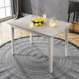 George Oliver 44 Inch Rustic Farmhouse Woodkitchen Dining Table,light Grey+white Wood in Brown/Gray/Green | Wayfair