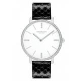 Coach Accessories | New Coach Audrey Snakeskin Strap Watch Retail $350 | Color: Black/White | Size: Os