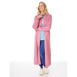 Women's Plus Snap-Front Long Fleece Robe, Cashmere Rose Pink 3XL