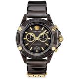 Icon Active Silicone Strap Chronograph Watch - Black - Versace Watches