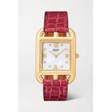 Hermès Timepieces - Cape Cod 23mm Small 18-karat Gold, Alligator, Mother-of-pearl And Diamond Watch - one size