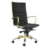 Darby High Back office Chair - Black/gold