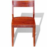 East Urban Home Dunwoody Solid Wood Side Chair in Brown Wood in Brown/Red, Size 31.5 H x 17.72 W x 17.72 D in | Wayfair