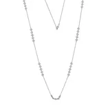 J'admire Platinum Plated Sterling Silver 5.26 Ct. T.w. Swarovski® Cubic Zirconia Mini Lotus Station Necklace, 36 Inch
