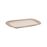 Transpac Serving Platters - White & Tan Rectangular Stoneware Platter
