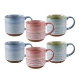 Pfaltzgraff Brushed Reactive Mug, 15-Ounce, Multicolor Ceramic/Earthenware & Stoneware in Blue/Brown/Green | Wayfair 5282190