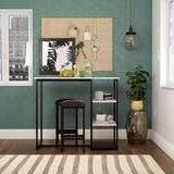 Novogratz Nora 3 - Piece Counter Height Dining Set Wood/Upholstered/Metal in Black | Wayfair DL8722-BLK