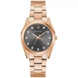 Bulova Women's Surveyor Women's Rose Gold-Tone Stainless Steel Watch - 97P156, Size: Small, Pink