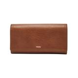 Fossil Women's Wallets Brown - Brown Logan Flap Leather Wallet