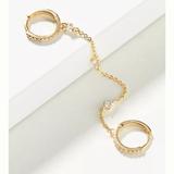 Anthropologie Jewelry | Anthropologie Audra Huggie Hoop Chain Ear Cuff | Color: Gold | Size: Os