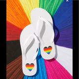 American Eagle Outfitters Shoes | Ae Pride Flip-Flop | Color: Red/White | Size: Various