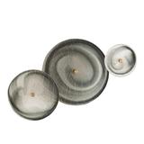 Global Views 3 Piece Crosshatched Wall Disc Set Glass in Gray, Size 9.0 H x 9.0 W x 9.0 D in | Wayfair 8.82599