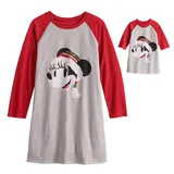 Disney's Minnie Mouse Girls 4-10 Mickey Family Night Gown & Doll Gown Set by Jammies For Your Families , Girl's, Red