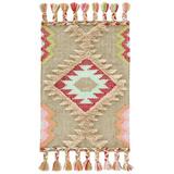 Dash and Albert Rugs Oriental Handmade Kilim Ivory/Area Rug Polyester in Red, Size 96.0 W x 0.5 D in | Wayfair DA1692-810