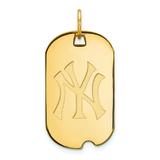 Women's New York Yankees 14k Yellow Gold Small Dog Tag Pendant