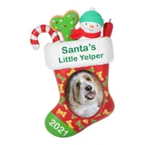 Santa's Little Yelper Photo Frame 2021 Hallmark Keepsake Christmas Ornament, Black