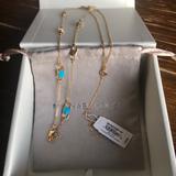 Michael Kors Jewelry | Michael Kors Padlock Pendants Women's Necklace | Color: Blue/Gold | Size: Os