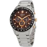 Eco Chronograph Brown Dial Watch -83x - Metallic - Citizen Watches