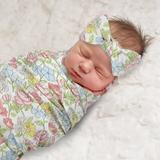 Baby Essentials Wild Floral Cotton Blend Swaddle Blanket Cotton Blend in Blue/Green/Red, Size 40.0 H x 35.0 W in | Wayfair 70288