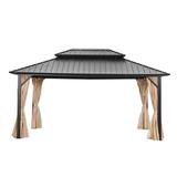 GDY Gazebos Universal Replacement Screen in Black/Brown/Gray, Size 78.0 H x 144.0 W x 192.0 D in | Wayfair GDY-TC004