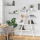 17 Stories Charies A-shaped Bookcase 4 Shelves Industrial Ladder Shelf Open Display Shelves Book Storage Organizer For Living Room, Home Office
