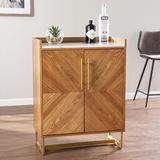 Etta Avenue™ Djimon Bar Cabinet Wood in Brown/Green, Size 36.5 H x 14.5 D in | Wayfair B27C64153BBB48AC8D329668EEEE1FA4