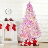 The Holiday Aisle® Dunhill Pink Spruce Artificial Christmas Tree in Pink/White, Size 8'H | Wayfair C2FAE2222D044C92AA94CA15F8567439