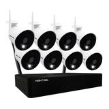 Night Owl 10-Channel 1080P 1TB NVR Security Camera System with 8 AC Wireless Bullet Spotlight Cameras, White