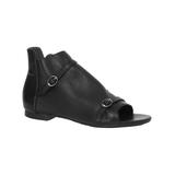 Leon Max Women's Sandals BLACK - Black Peep-Toe Vino Leather Ankle Boot - Women