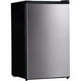 Midea WHS-160RB1 Single Reversible Compact Refrigerator, 4.4 Cubic Feet, Black Stainless Steel in Gray, Size 33.9 H x 19.7 W x 21.3 D in | Wayfair