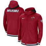 Men's Nike Red Miami Heat 75th Anniversary Performance Showtime Full-Zip Hoodie Jacket