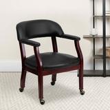 Flash Furniture 25" W Leather Seat Waiting Room Chair Manufactured Wood in Black, Size 26.0 H x 25.0 W x 18.0 D in | Wayfair B-Z100-BLACK-GG
