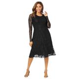 Plus Size Women's Seamed Lace Dress by Jessica London in Black (Size 16 W)