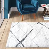 Brown/Gray/White Area Rug - Wrought Studio™ Amii Contemporary Performance Ivory/Gray/Charcoal Area Rug Polypropylene in Brown/Gray/White | Wayfair