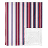 Sweet Jojo Designs Polyester Baby Blanket in Blue/Gray/Red, Size 36.0 H x 30.0 W x 0.2 D in | Wayfair Blanket-BaseballPatch-STP