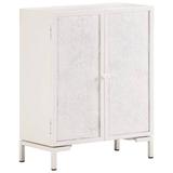 Dakota Fields Shattuck Iron 2 - Door Accent Cabinet Wood/Metal in White, Size 29.92 H x 23.62 W x 11.81 D in | Wayfair