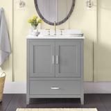 Andover Mills™ Ahner 30" Single Bathroom Vanity Set Wood/Stone in Gray, Size 38.0 H x 30.0 W x 20.0 D in | Wayfair 0F4E8AD1B20D4C0D9DD0762C89898680