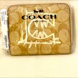 Coach Bags | Coach Zip Around Wallet | Color: Cream/Tan | Size: Os